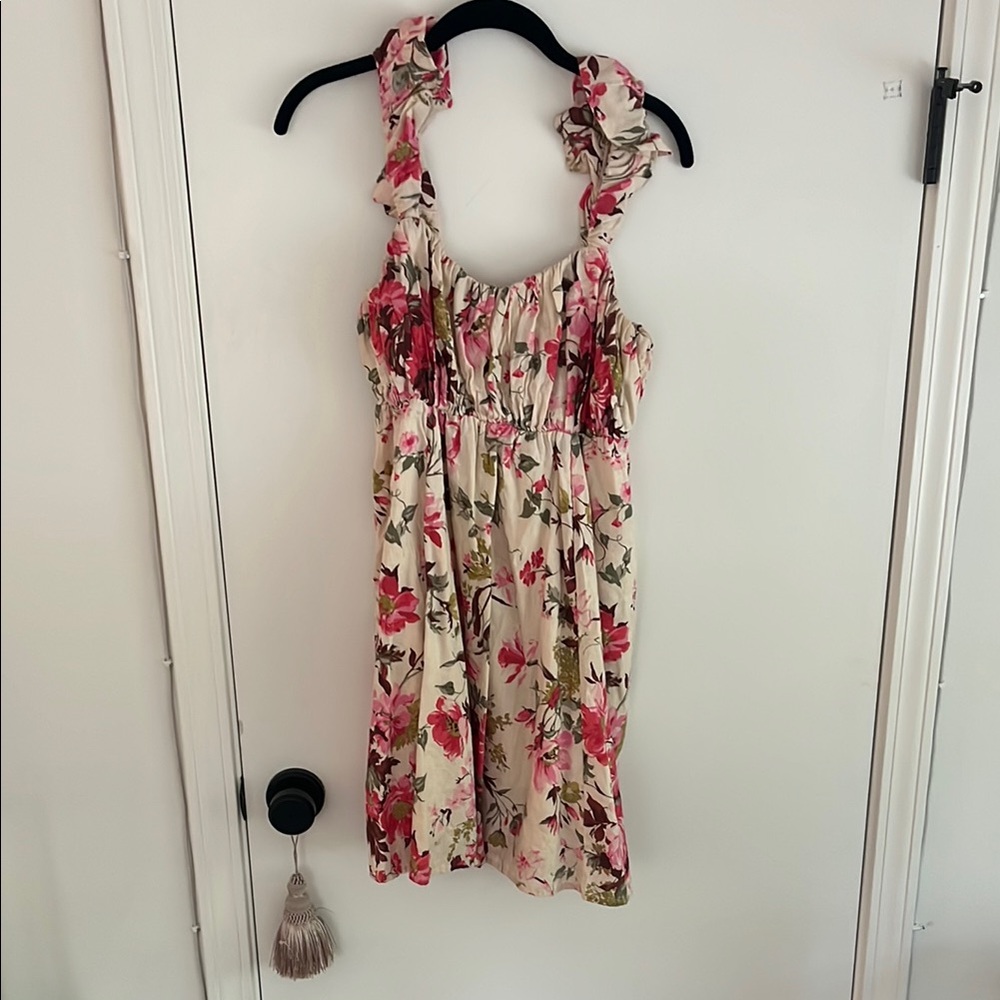 Floral Ruffle Strap Dress